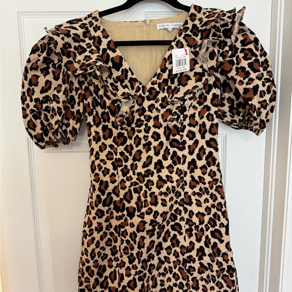 English Factory Cheetah Mini Dress NWT